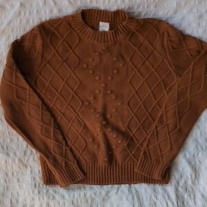 Textured Cotton Crewneck Sweater